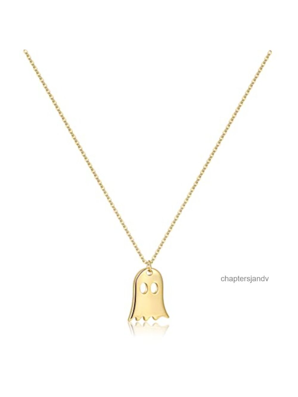 18K Gold Plated Pumpkin Ghost Pendant Necklace Dainty Halloween Jewelry Gift